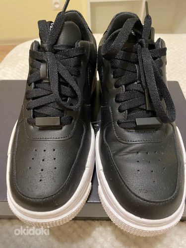 Оригинальные черные кожаные кроссовки Nike air Force Piхel (фото #3)