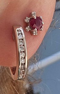 Серьги 750° с бриллиантами 0.45CT (4 фото из 5)
