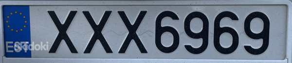 Auto registreerimismärk XXX6969