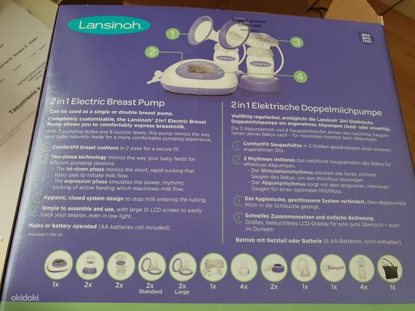 Электрический двойной молокоотсос lansinoh (фото #3)