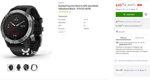 Tippklassi Garmin Fenix 6, väga heas korras (6 foto / 6)