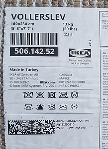IKEA VOLLERSLEV vaip 160x230 cm – nagu uus (3 foto / 3)