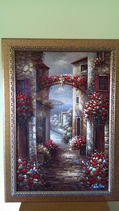 Картина " Итальянская улица в цветах"