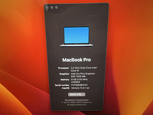 Macbook Pro 13 (2017) 128GB (Mudel: A1708) (7 foto / 10)