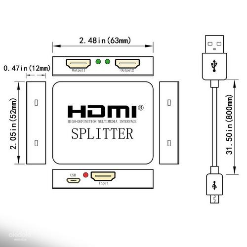 Видео распределитель HDMI 1 на 2 (фото #2)
