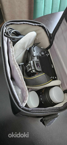 D7500 kaamera + 2 objektiivi + kott + SD kaart + 2 akut (foto #7)