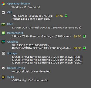 Mänguriarvuti! I5-11600K, 32GB RAM, RTX 2080 8GB, 1.5TB SSD (5 foto / 6)