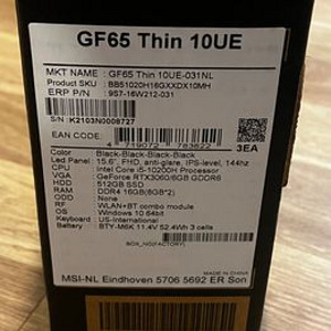 MSI GF65 Thin 144hz / I5-10200H / 3060 6gb / 16GB RAM (4 foto / 9)