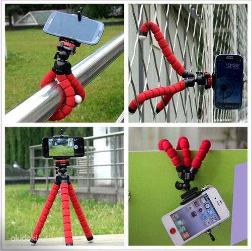 Statiiv + Adapter telefoni ja kaamerale - Must Punane Sinine (foto #5)
