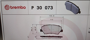 Kia Ceed piduriklotside komplekt brembo P30 109 ja P30 073 (1 foto / 2)