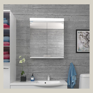 Шкаф с зеркалом в ванную со встроенным светом, 62x70cm , 6шт