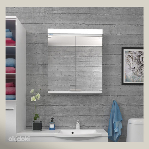 Шкаф с зеркалом в ванную со встроенным светом, 62x70cm , 6шт (фото #1)