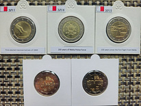 Памятная монета Мальта 2 евро BU 2011-2021 гг.