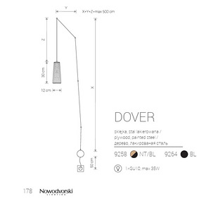 Rippvalgusti DOVER WHITE I, mod.9258 (8 foto / 8)