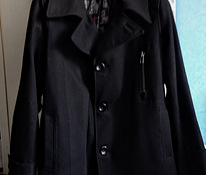 Куртка осенняя черная шерстяная драповая