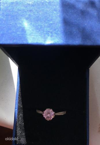 Hõbe sõrmus 925 tsirkooniumoksiid. roosa (foto #1)