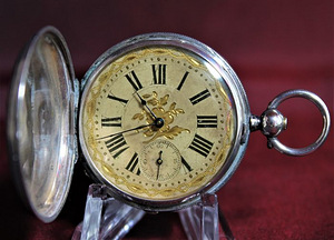 Старинные карманные часы охотника rossel & Calame