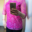 Розовая кружевная блузка xl (фото #3)