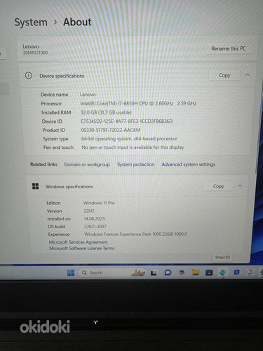 Lenovo ThinkPad P52. Garantii kuni 17.08.2024 (foto #2)