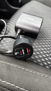Autolaadija usb-a/c koos sigarisüütaja pikendusega (2x) (1 foto / 4)