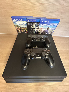 PS4 Pro + 2 dualshocks + 3 games (1 фото из 2)