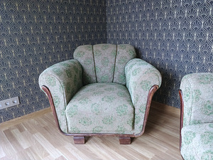 Tigudiivani komplekt - diivan, 2 tugitooli ja tumba. (4 foto / 4)