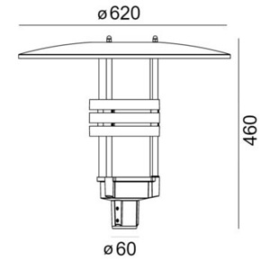 NORLYS VISBY 575 ALUMINIUM G12 70W EEI A+ (2 foto / 5)