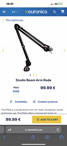 Mikrofoni alus Studio Boom Arm Rode PSA1 (2 foto / 2)