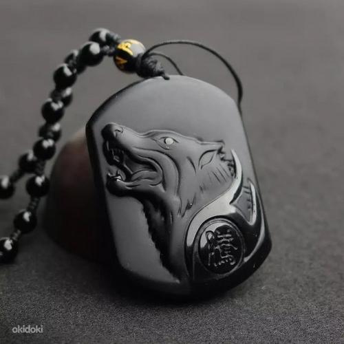 Obsidiiani hunti kaelake / Obsidian Wolf Amulet (foto #1)