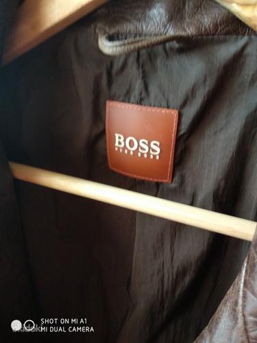 HUGO BOSS мужская куртка. Кожа, коричневая, размер М. (фото #2)