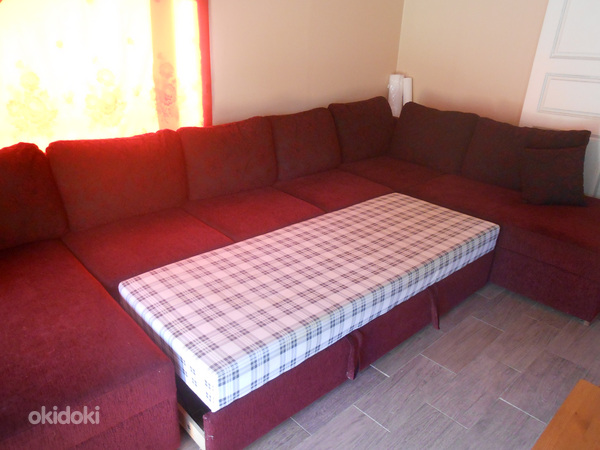 U-образный угловой диван-кровать с ящиком для белья (фото #2)