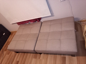 MÜÜA Diivanvoodi, reguleeritav, beež juniik uueväärne (2 foto / 3)