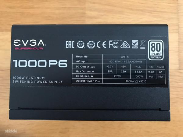 Блок питания eVGA 1000 Вт SuperNOVA 1000 P6, 140 мм Platinum. (фото #3)