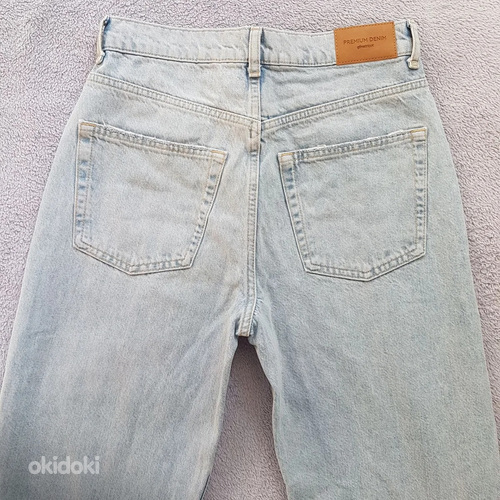 Джина трикотажные джинсы с завышенной талией и разрезами (фото #5)