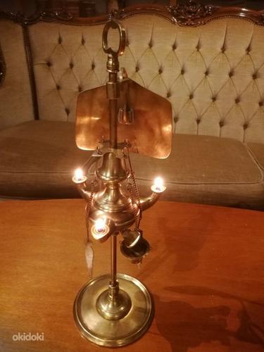 Старинная настольная лампа из оливкового масла (фото #2)