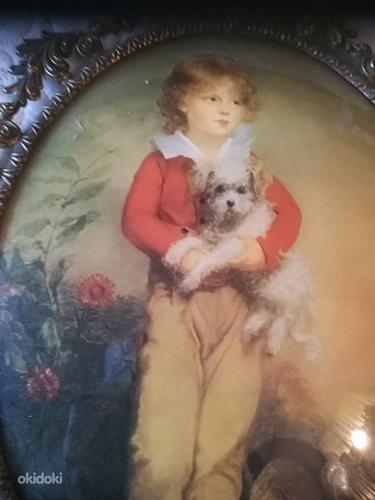 Картина из хрусталя с мальчиком в бронзовой раме (фото #2)