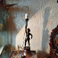 Старинная деревянная настольная лампа ручной работы, уникальная (фото #2)