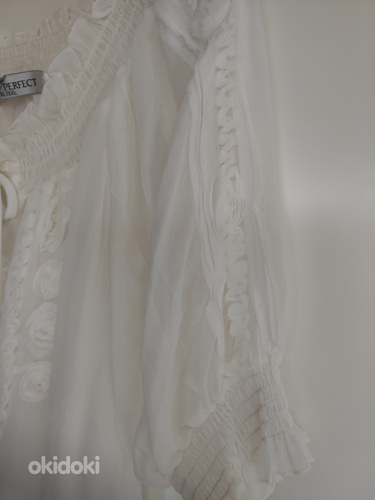 Белая блузка из искусственного шелка, новая (фото #3)