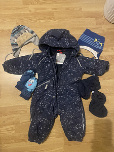 Talvekombinesoon Reima 80 + 2 mütsi, saapad, labakindad (4 foto / 10)