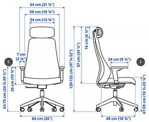 IKEA MATCHPEL kontoritool – 2 tk, valge, ergonoomi (3 foto / 5)