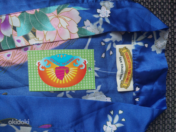 Шелковый халат с райскими птицами (фото #4)