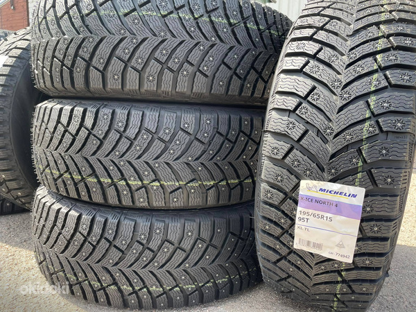 195/65/R15 Michelin X-Ice North4 95T XL Шипованная шина (фото #1)