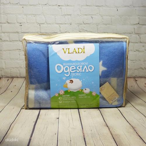 Одеяло Vladi детское шерстяное 100х140 см синее (фото #1)