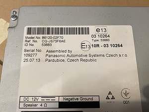 Toyota corolla 2013-2015 e180 cd stereo 86120-02f70 ( 53883) (2 foto / 3)
