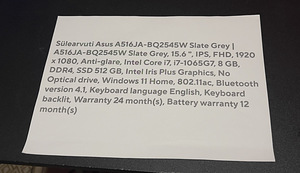 ASUS A516 (4 foto / 10)