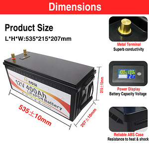 Aku Lifepo4 400Ah 12.8v
