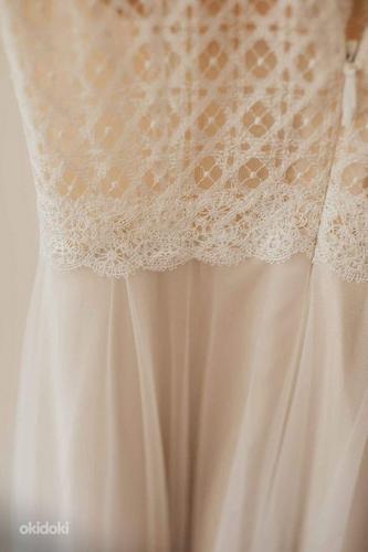 Великолепное свадебное платье кремового тона S / M (фото #3)