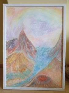 Autori akvarellitöö 50x70 raamis (1 foto / 2)