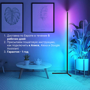 Põrandalamp | Nurga LED rgb lamp | Neoonlamp (2 foto / 5)