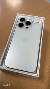 Apple iPhone 15 Pro White Titanium 128GB v heas korras. (1 foto / 2)